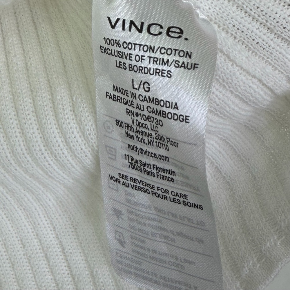 Vince Ribbed Cotton Cardigan Sweater V-Neck - Picture 8 of 11